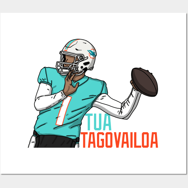 Tua Tagovailoa Comic Style Wall Art by mia_me